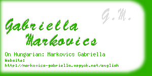 gabriella markovics business card